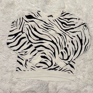 ZARA Zebra Print Sweatshirt Size S